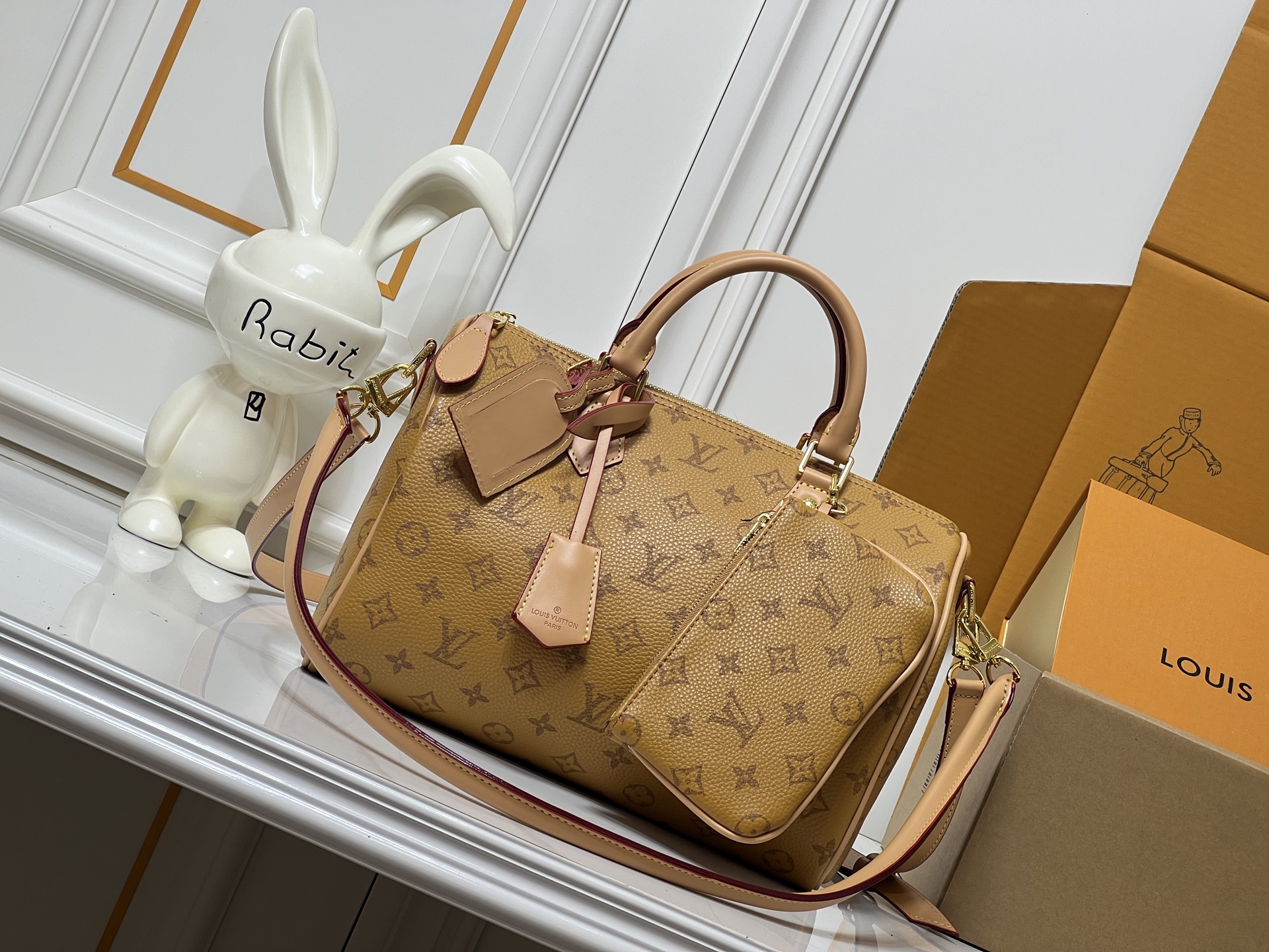 Louis Vuitton LV Classic Handbag Premium Canvas Padlock Detail Evening Party Limited Edition